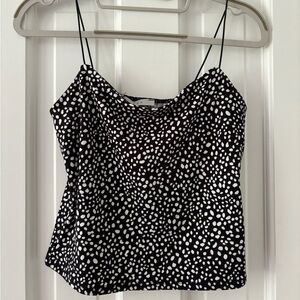 Cute spaghetti strap black and white top